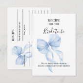 Blaue Bogen Brautparty Rezept Beilage Karte (Vorne/Hinten)