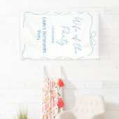 blaue Bogen Frau der Party Name Datum spanische Gr Banner (Insitu)