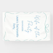 blaue Bogen Frau der Party Name Datum spanische Gr Banner (Horizontal)