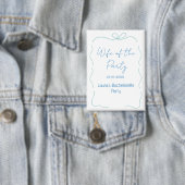 blaue Bogen Frau der Party Name Datum spanische Gr Button (Insitu)