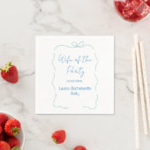 blaue Bogen Frau der Party Name Datum spanische Gr Serviette (Beispiel)
