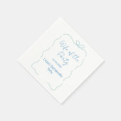 blaue Bogen Frau der Party Name Datum spanische Gr Serviette (Ecke)