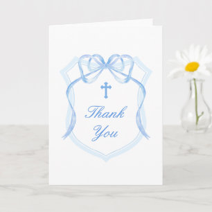 Blaue Bogen-Krone Heiliges Kreuz Religiöse Dankesc Karte