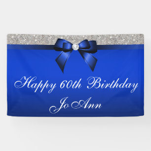 Blaue Bogen-Silbersequins-personalisierter Banner