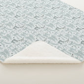 Blaue Bögen und Herz-Muster Sherpadecke (3/4)