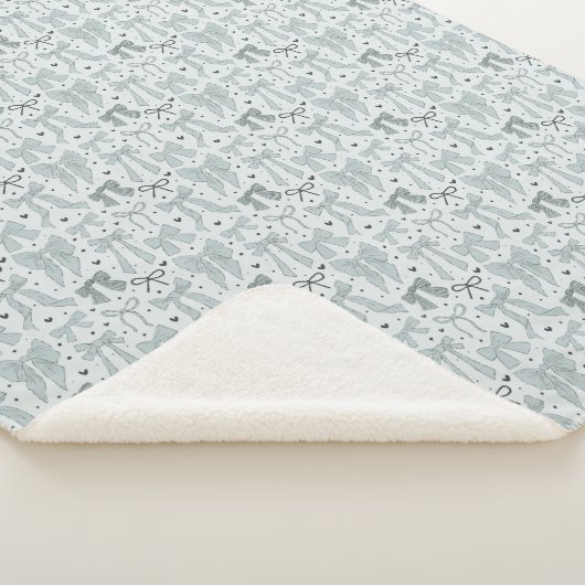 Blaue Bögen und Herz-Muster Sherpadecke (3/4)