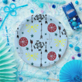 Blaue Bogenbäume Pfeile und Ziele Pappteller (Party)