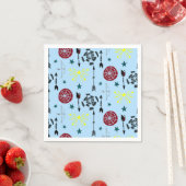 Blaue Bogenbäume Pfeile und Ziele Serviette (Beispiel)