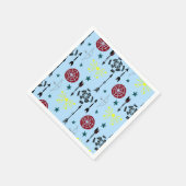 Blaue Bogenbäume Pfeile und Ziele Serviette (Ecke)