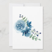 Blaue Bohemische Rose Brautdusche Einladung (Rückseite)