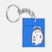 Blaue Bohne Schlüsselanhänger (Vorderseite links)