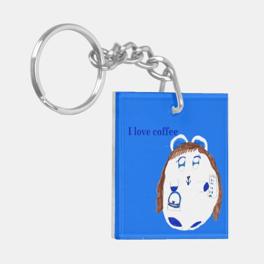 Blaue Bohne Schlüsselanhänger (Vorderseite links)