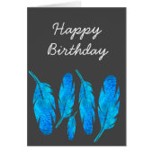 Blaue Boho Aquarellkunst (Vorne)