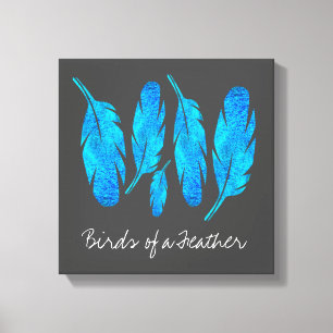 Blaue Boho Aquarellkunst Leinwanddruck