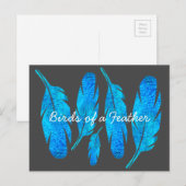 Blaue Boho Aquarellkunst Postkarte (Vorne/Hinten)