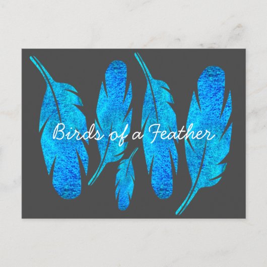 Blaue Boho Aquarellkunst Postkarte (Vorderseite)