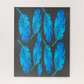 Blaue Boho Aquarellkunst Puzzle (Vertikal)