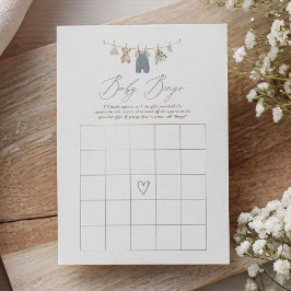 Blaue Boho-Babysachen Baby-Party-Bingo Einladung