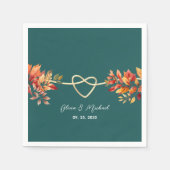 Blaue Boho-Herbsthochzeit Serviette (Vorderseite)