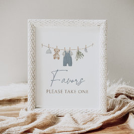 Blaue Boho-Jungen-Babysachen Geschenke zur Babypar Poster