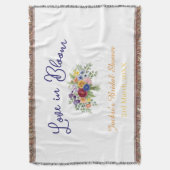 blaue boho-liebe in blüte Brautdusche Name Retro Decke (Vorderseite Vertikal)