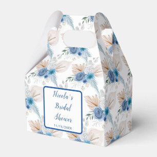 Blaue Boho-Pampasgras-Brautparty Geschenkschachtel