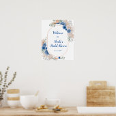 Blaue Boho-Pampasgras-Brautparty Poster (Küche)