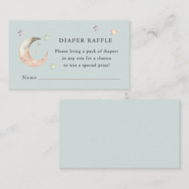 Blaue Boho Über den Mond Baby Shower Windel-Raffle Begleitkarte