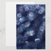 Blaue Bokeh-Lichter funkeln Briefpapier (Vorne/Hinten)