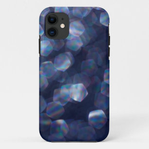 Blaue Bokeh-Lichter mit Funkeln iPhone 11 Hülle