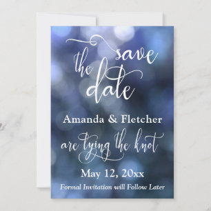 Blaue Bokeh-Lichter & Typografie 32, Save the Date