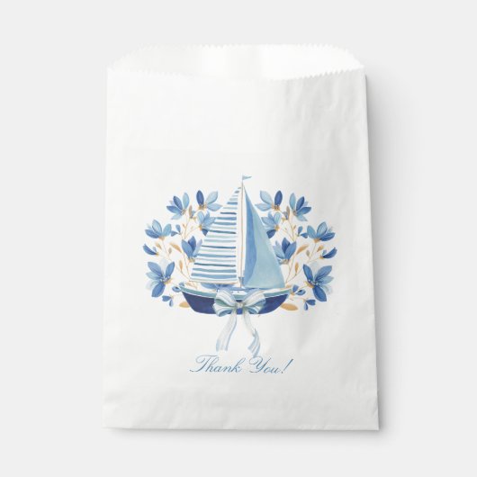 Blaue Boote & Bootssteven Geschenktütchen (Vorderseite)