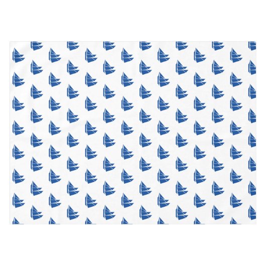 Blaue Boote Muster moderner Sommer Tischdecke (Vorderseite (Horizontal))