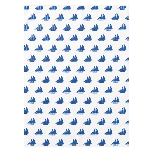 Blaue Boote Muster moderner Sommer Tischdecke (Vorderseite)