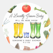 Blaue Boots Gemüsedusche Runder Aufkleber (Vorderseite)