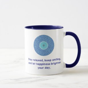Blaue Böser Blick Herz Muster mit distressed Finis Tasse