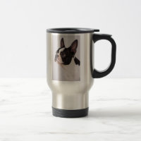 Blaue Boston-Terrier-Hunderostfreier Stahl-Tasse