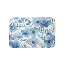 Blaue botanische Aquarell-Blumengarten