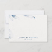 Blaue botanische Aquarellfarben RSVP Karte (Rückseite)