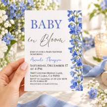 Blaue botanische Baby-in-Blüte-Junge-Baby-Party