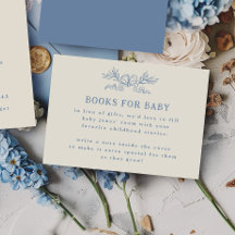 Blaue Botanische Band Bücher für Baby Shower