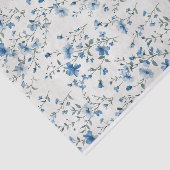 Blaue botanische Blume Muster Nr. 1 Seidenpapier (Ausschnitt)