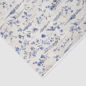 Blaue botanische Blume Muster Nr. 5 Seidenpapier (Ausschnitt)