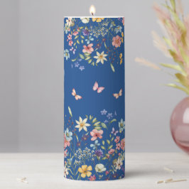 Blaue botanische Blumen Stumpenkerze