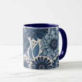 Blaue Botanische Blüten: Elegante Kunst, Dichtung  Tasse (VorderseiteRechts)