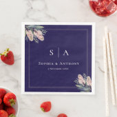 Blaue botanische Grüne Hochzeit Napkins Serviette (Beispiel)