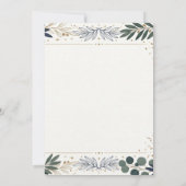 Blaue botanische Hochzeit Save The Date (Rückseite)