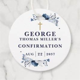 Blaue Botanische Moderne Bestätigung Geschenkanhänger