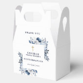 Blaue Botanische Moderne Bestätigung Geschenkschachtel (Geöffnet)