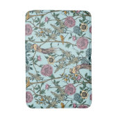 Blaue botanische Muster im Vintage-Stil Badematte (Vorderseite Vertikal)